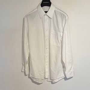 Nicole Miller | White Striped Dress Shirt | M